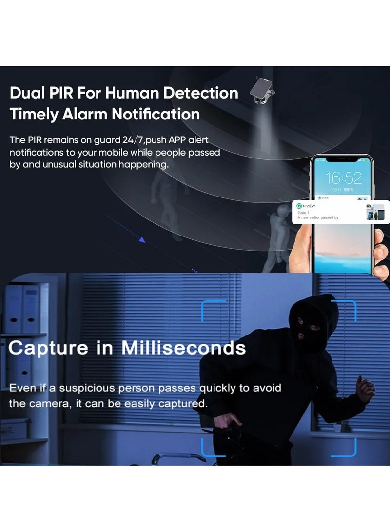 LS Vision LS VISION 4K 180° Ultra Wide View Angle 4G Solar Security Camera Outdoor WIFI 4X Zoom Dual Lens PIR Human Detection CCTV Camera - Image 5