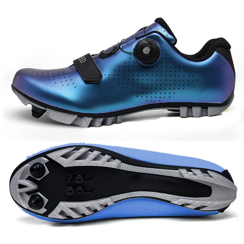 Generic Unisex Cycling Shoes Lockable MTB Road Bike Breathable 896 blue mountain lock (professional pedal) 