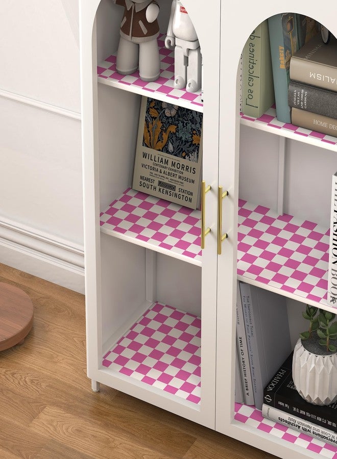 OSECAGE Modern Peel and Stick Wallpaper Pink and White Mosaic Checkered Contact Paper 17.7"x78.8" Self Adhesive Lattice Wallpaper Removable Decorative Wallpapers for Bedroom Countertops Cabinet Vinyl Roll - Image 5