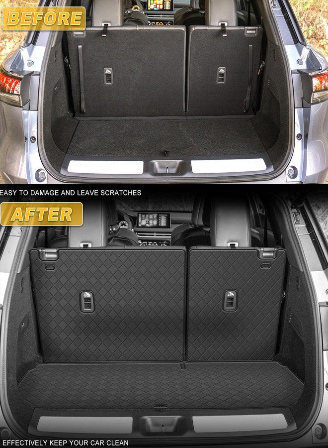 TTX LIGHTING Cargo Mat & Backrest Mat Fit for 2022-2025 Infiniti QX60 - Leather Trunk Liner Back Seat Cover Protector - All Weather Protection PU Leather Cargo Liner and Backrest Mat QX460 Accessories - Image 2