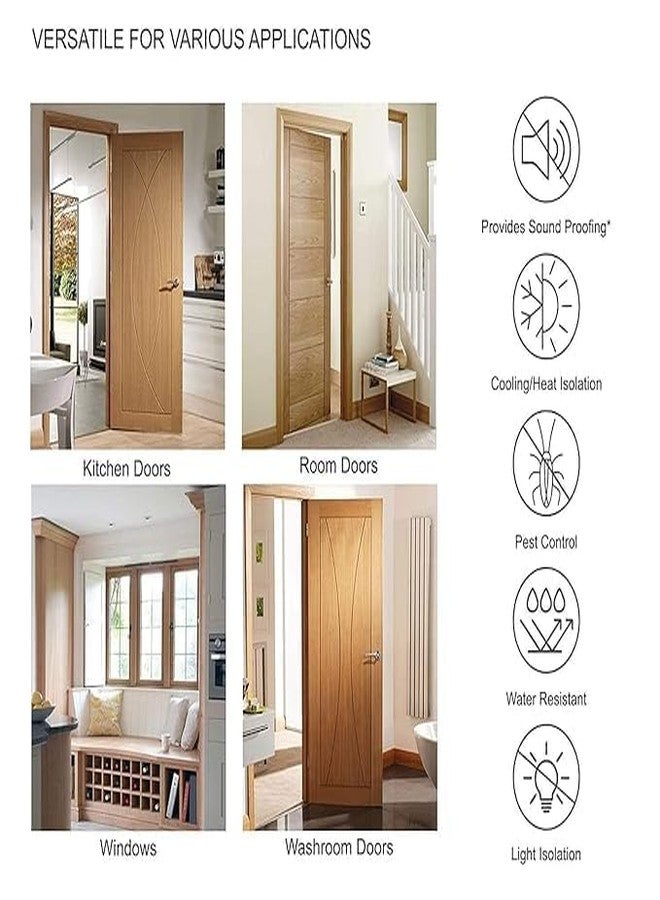 LEMBOSE™ Door Bottom Sealing Strip Guard for Home | 42-Inch Dust, Noise & Insect Blocker | Draught Stopper for Doors & Windows | Pack of 3 (Brown) - Image 4