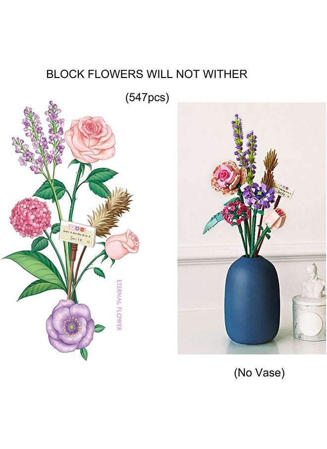 YelaJoy Building Block Flower Bouquet Small Particle Assembly Toy  - Image 3