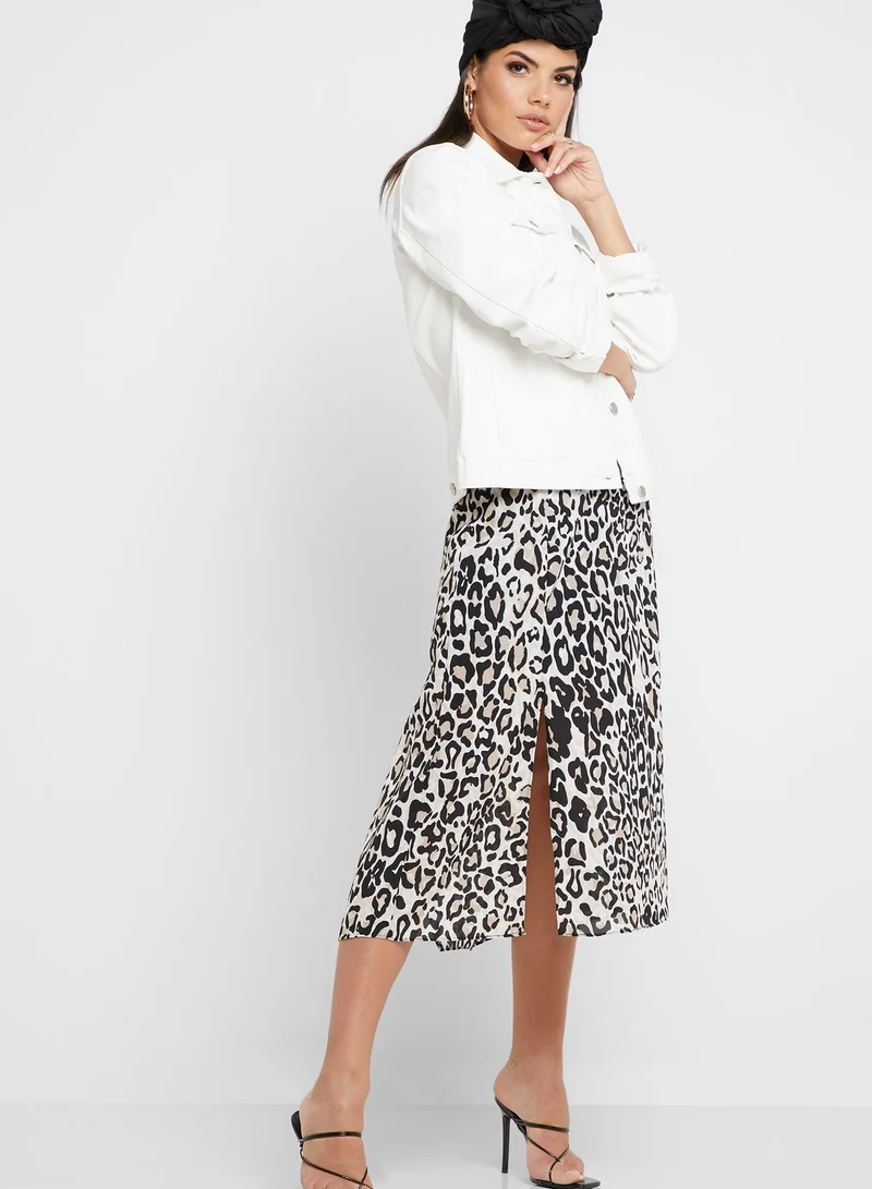Wallis Tall Animal Print Skirt