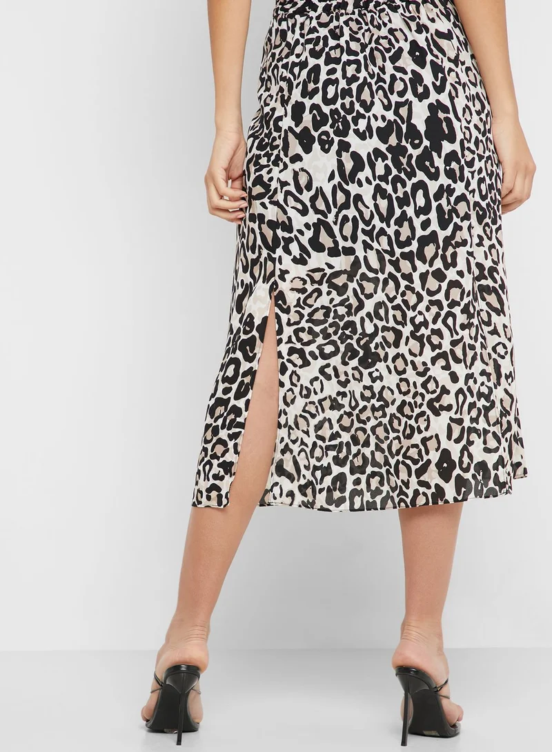 Wallis Tall Animal Print Skirt