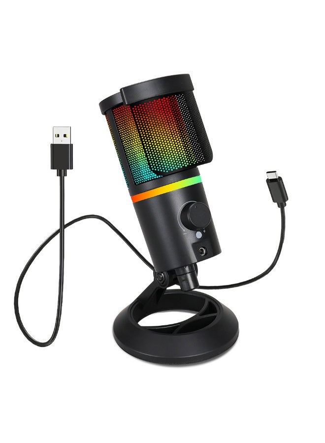 ميكروفون ألعاب مكثف احترافي ZFSZ USB RGB مع كتم صوت بلمسة واحدة ومقبس مراقبة - Image 1