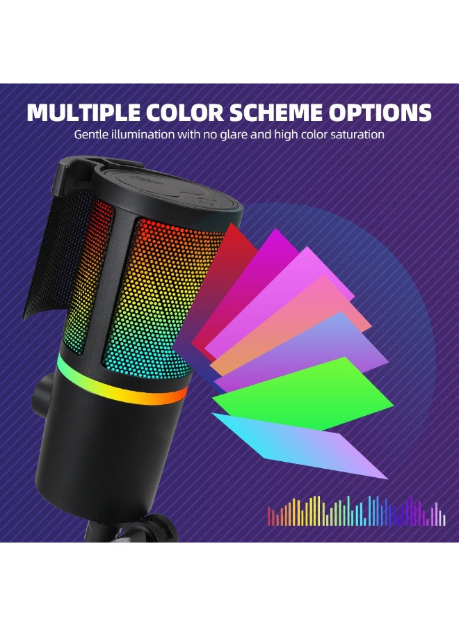 ميكروفون ألعاب مكثف احترافي ZFSZ USB RGB مع كتم صوت بلمسة واحدة ومقبس مراقبة - Image 5