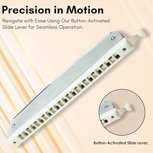 Tower Mouth Organ Harmonica 24 Holes Key-C With Scale Change Option, Silver - Image 5