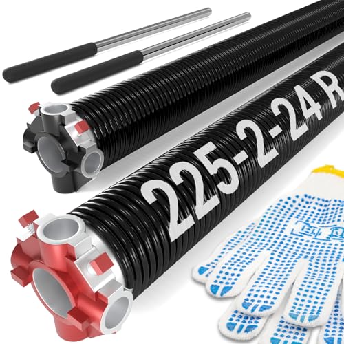 Toriexon Garage Door Spring 0.225 x 2” x 24” (Pair), 18000 Cycles Garage Spring Door Replacement, Heavy-Duty & Long-Lasting Garage Door Torsion Spring - Image 1