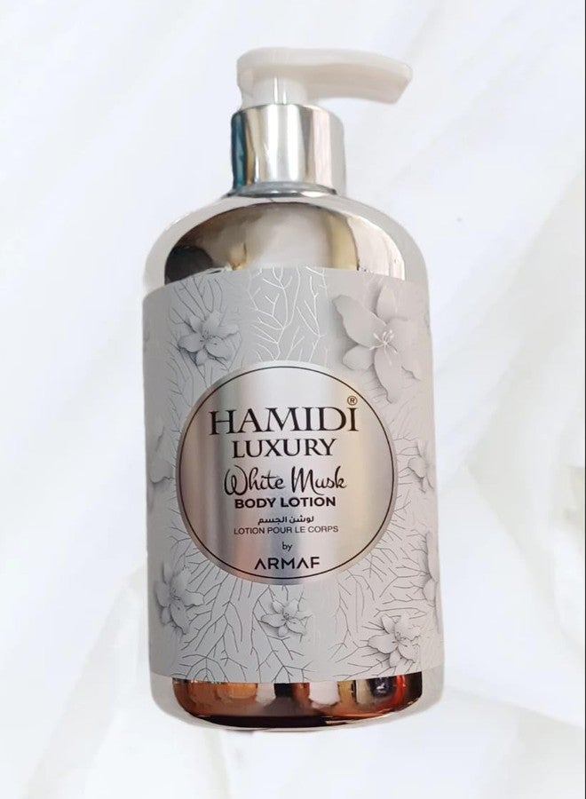 حميدي لوشن الجسم الفاخر من حميدي برائحة المسك الأبيض، 500 مل، بتصميم زهري - Image 2