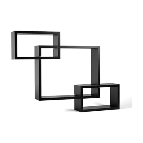 Melannco Interlocking Floating Wall Mount Shelves, Espresso, Set of 3 - 5091208 - Image 1