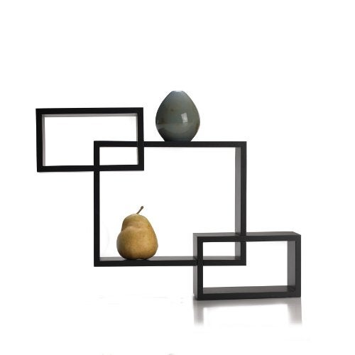 Melannco Interlocking Floating Wall Mount Shelves, Espresso, Set of 3 - 5091208 - Image 5