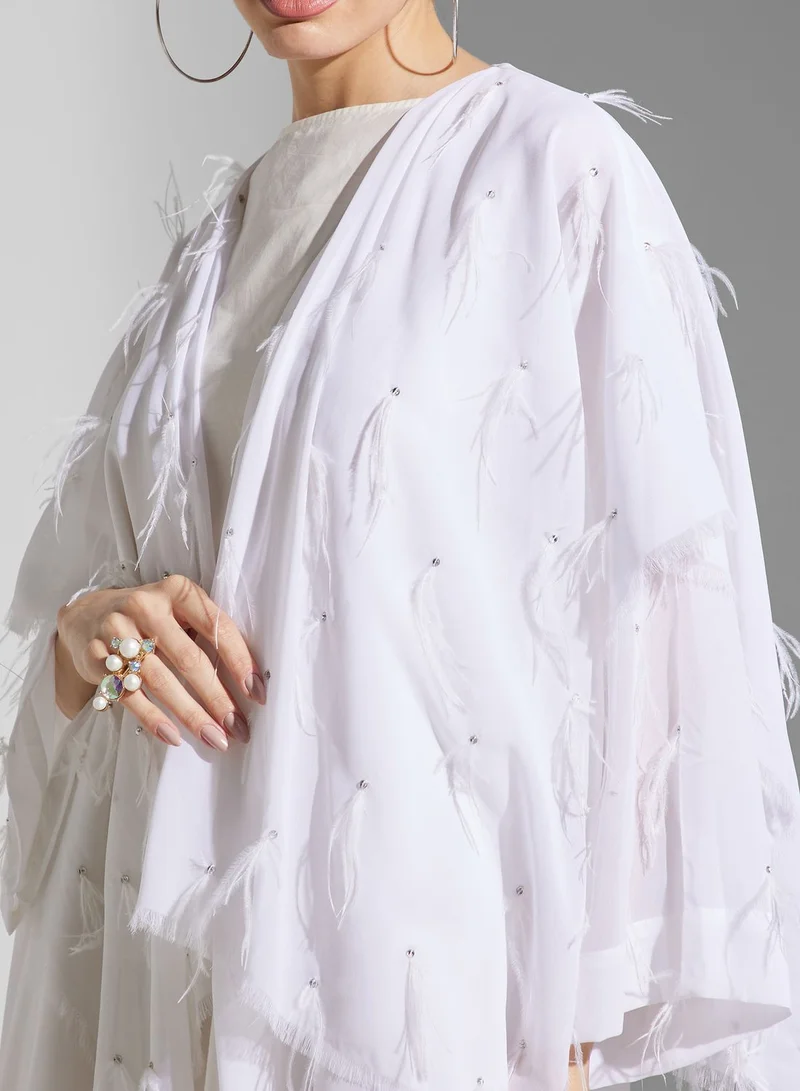 SINOIR Feather Detail Abaya
