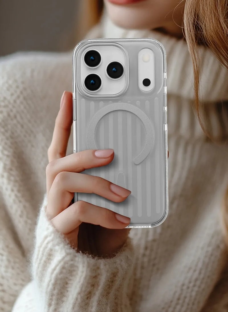 LEVELO iPhone 17 Pro Max MagSafe Case Cabin With 2H Scratch Resistance / Raised Bezels For Camera & Screen / Shock-Resistant-Bumper / Shockproof Corners Back Cover - Silver Stone - Image 2