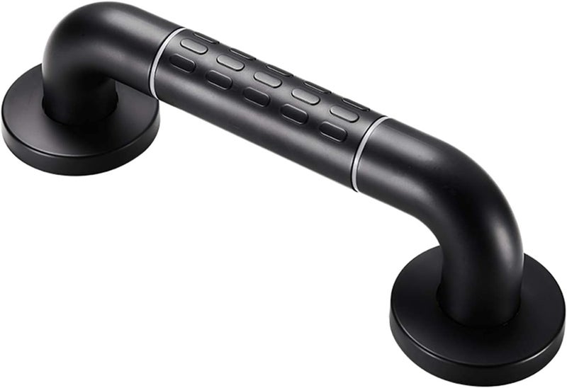 BATH GURU Heavy Duty ABS and Stainless Steel, Wall Mounted, Bathroom Grab Bar for Toilet, Safety Handle for Elderly and Handicapped 24 Inch, Black - Image 2