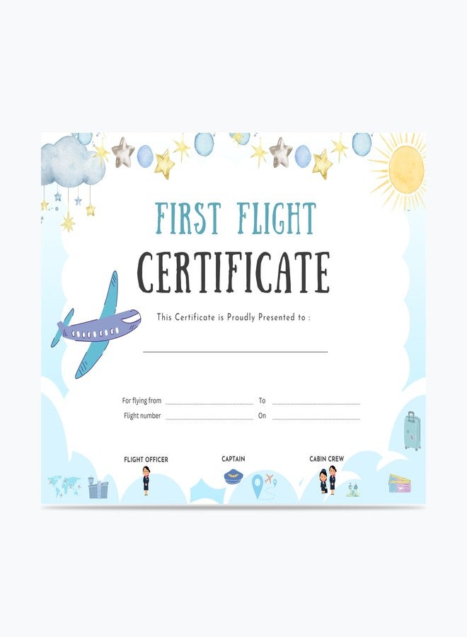 PaperO Baby First Flight Certificate | A5 Size (21 x 14.8 cm) | 300 GSM Premium Art Paper | First Air Travel Keepsake | Baby Travel Memory Certificate - Image 1