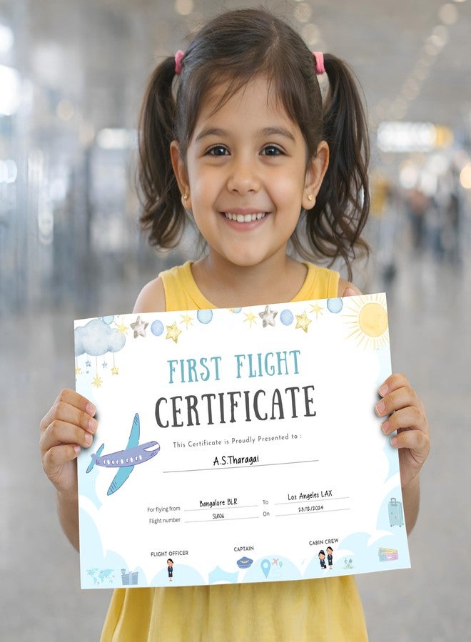 PaperO Baby First Flight Certificate | A5 Size (21 x 14.8 cm) | 300 GSM Premium Art Paper | First Air Travel Keepsake | Baby Travel Memory Certificate - Image 5