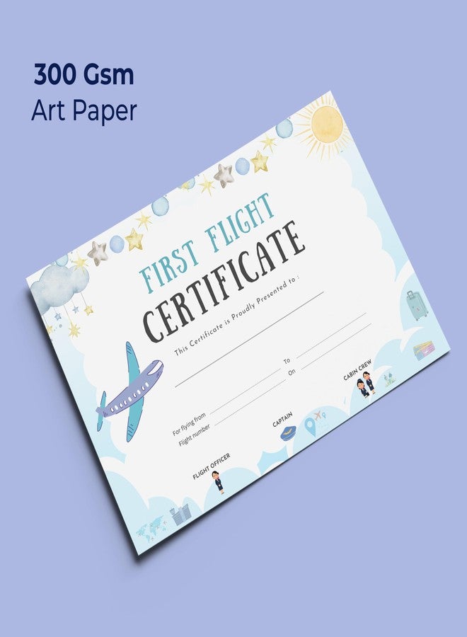 PaperO Baby First Flight Certificate | A5 Size (21 x 14.8 cm) | 300 GSM Premium Art Paper | First Air Travel Keepsake | Baby Travel Memory Certificate - Image 3