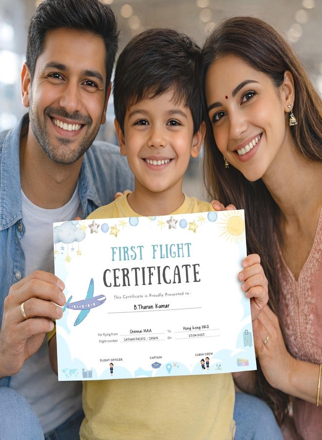 PaperO Baby First Flight Certificate | A5 Size (21 x 14.8 cm) | 300 GSM Premium Art Paper | First Air Travel Keepsake | Baby Travel Memory Certificate - Image 4