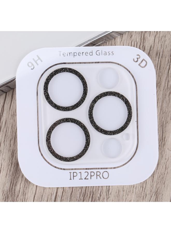 زبون جراب لهاتف iPhone 12 Pro مع حلقة لامعة من الزجاج المقوى وفيلم عدسة الكاميرا - Image 2