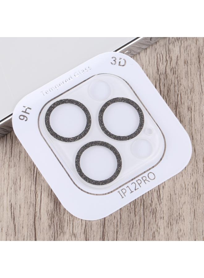 زبون جراب لهاتف iPhone 12 Pro مع حلقة لامعة من الزجاج المقوى وفيلم عدسة الكاميرا - Image 3