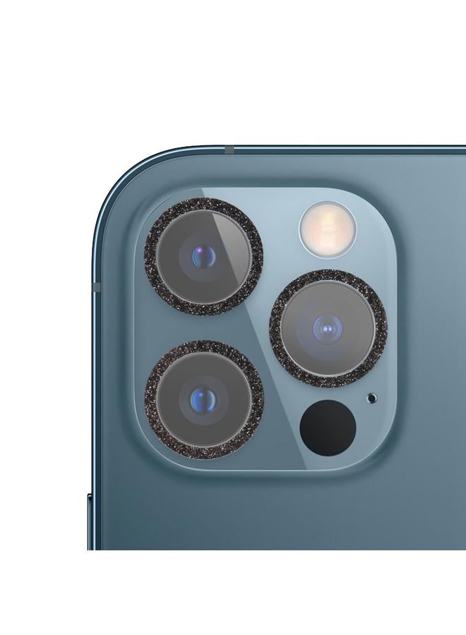 زبون جراب لهاتف iPhone 12 Pro مع حلقة لامعة من الزجاج المقوى وفيلم عدسة الكاميرا - Image 1