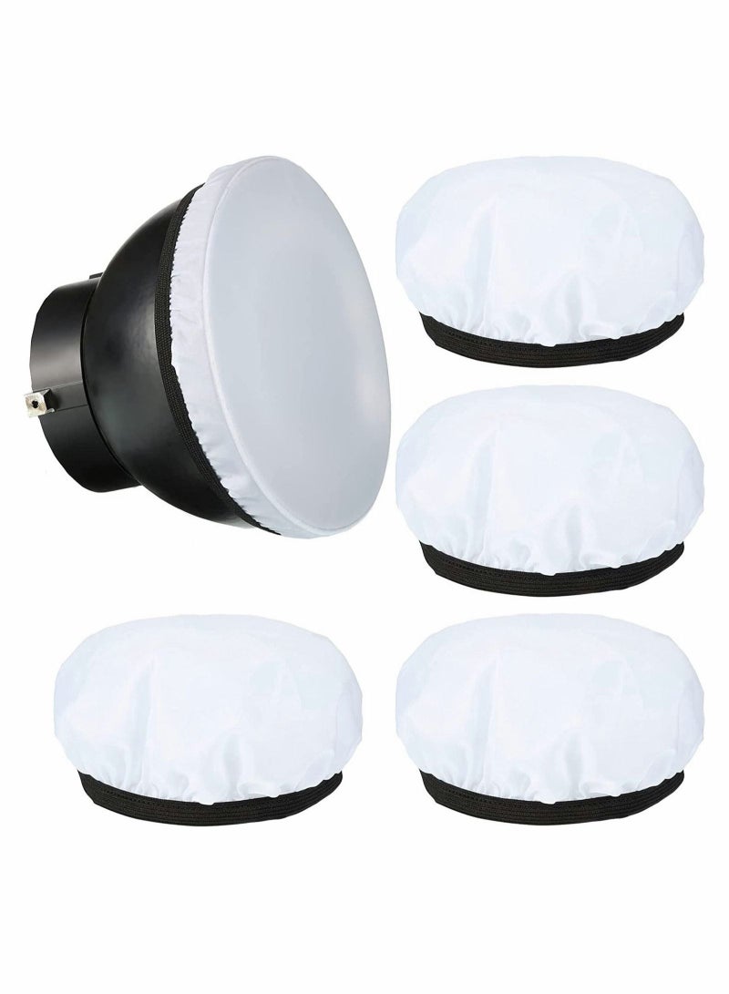 4 Pack Diffuser Light Cover Soft White Lamp Sock 7 inch/18cm Standard Cloth Lampshade for Sparkler Reflectors Strobe Flash LED Video Lights - Image 1