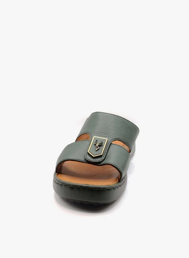 Al Reem Al Reem Z8005 Green Leather Men's Arabic Sandals