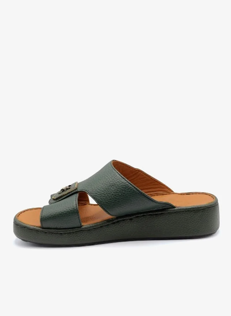 Al Reem Al Reem Z8005 Green Leather Men's Arabic Sandals