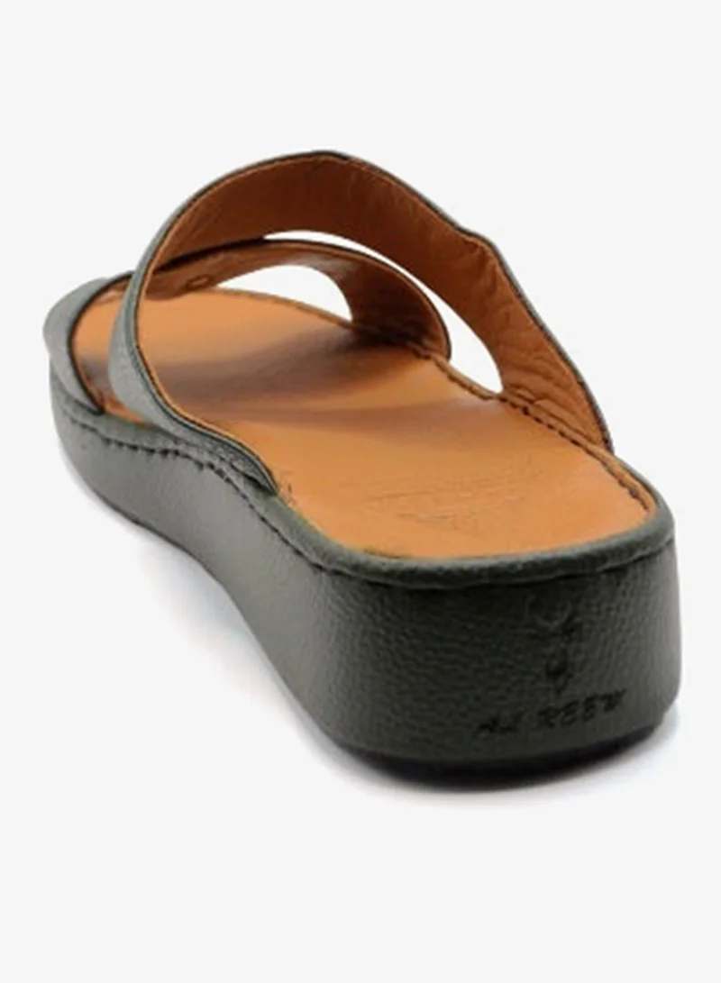Al Reem Green Al Reem Z8005 Green Leather Men's Arabic Sandals for Men | Best Price UAE