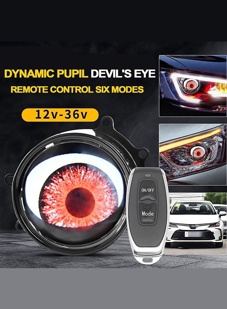 MR.SMART Mr.Smart Dynamic Big Eye LED Fog Lights, 6-Mode Remote Control, 12V-36V, Multi-Colour Devil Eyes for Cars  - Image 5