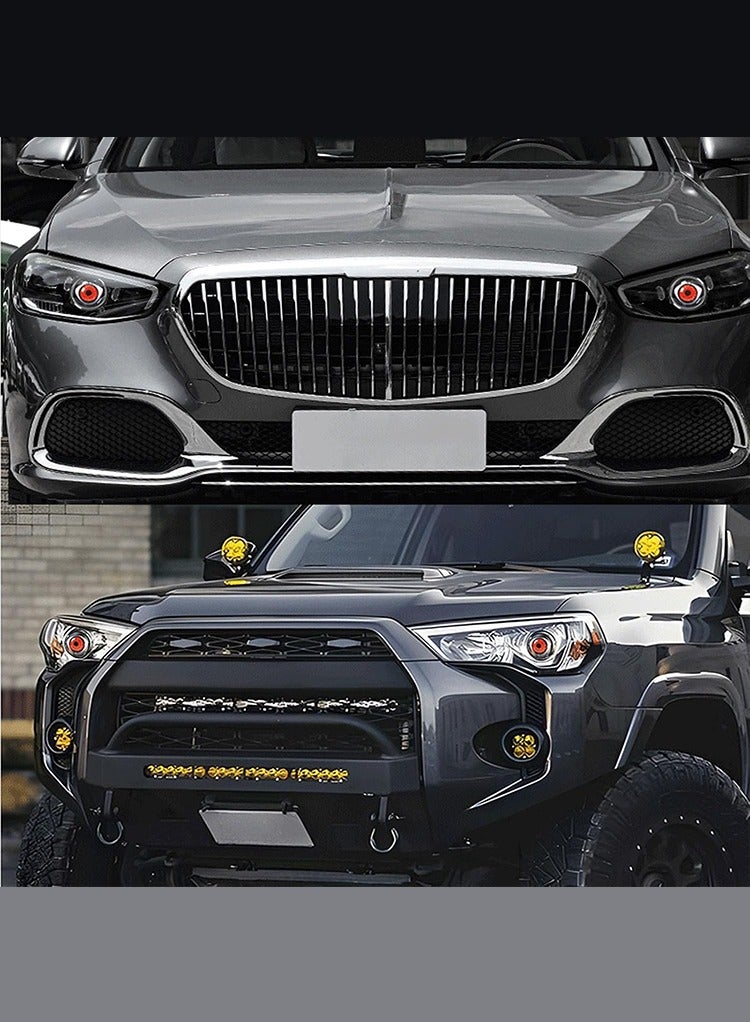 Mr.Smart Dynamic Big Eye LED Fog Lights, 6-Mode Remote Control, 12V-36V, Multi-Colour Devil Eyes for Cars