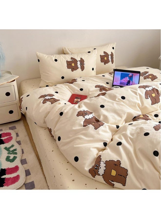4-Piece Cartoon Anime Cotton Comfortable Set Bed Sheet Set Children'S Day Gift Birthday Gift - Image 1