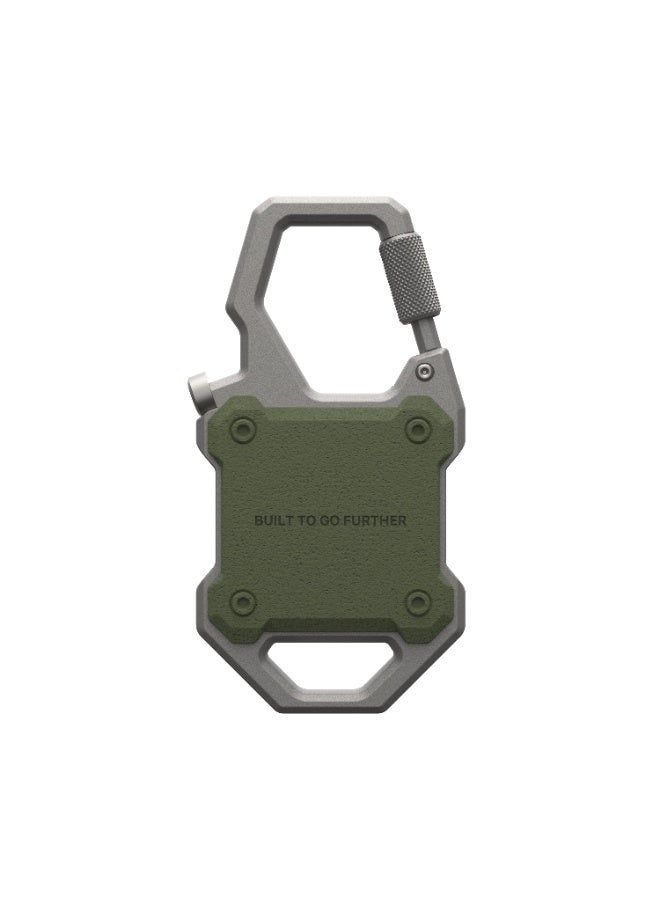 Urban Armor Gear UAG Monarch AirTag case cover with Bottle Opener Hard Shell Lock Holder with Durable Locking Carabiner Keys Luggage and Bags - Olive Drab | Silver  - Image 4