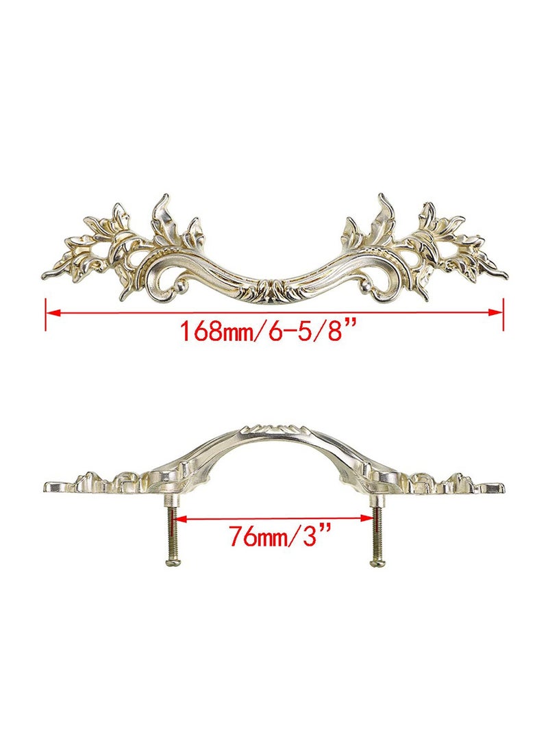 SYOSI European Style Cabinet Pulls, 2.5" Hole Center Vanity Vintage Drawer Pulls, Decorative Dresser Pulls, Zinc Alloy Antique Furniture Handles for Cupboard, Dresser, Drawer(5PCS) - Image 4