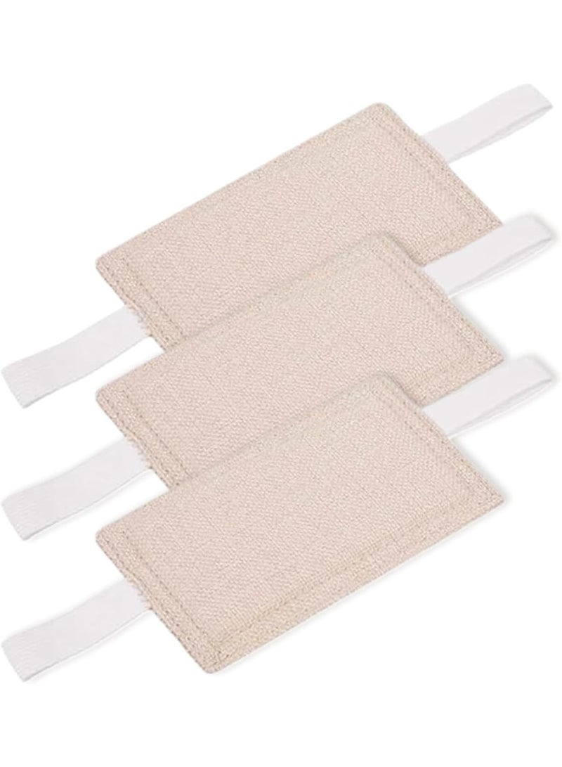 SOLARAE غطاء قفل باب مبطن مانع للضوضاء، 3 قطع وسادة باب عالمية، غطاء قفل باب هادئ، غطاء قفل باب مانع للانزلاق يقلل الضوضاء مع حزام مرن لروضة الأطفال، بيج - Image 1