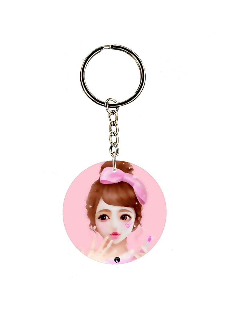 RKN Girl Printed Dual Sided Keychain