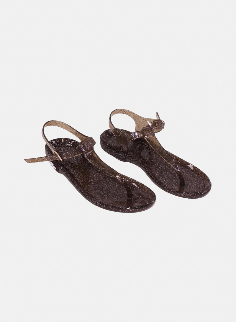 Jellies Girls Rubber Sandal – Glittery Grey - Image 1