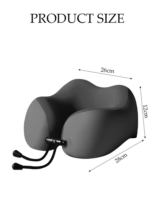 DUNISO Travel Pillow for Airplane Memory Foam Neck Pillow Neck with Storage Carry Bag， Support to Relieve Neck Tension Lightweight Compact Breathable Flight Pillow Comfortable U-shaped Pillow for Airplane Car Office Home Travel Camping - Image 4