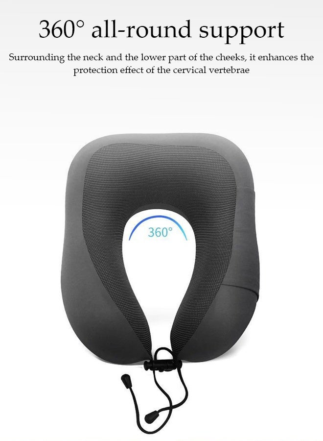 DUNISO Travel Pillow for Airplane Memory Foam Neck Pillow Neck with Storage Carry Bag， Support to Relieve Neck Tension Lightweight Compact Breathable Flight Pillow Comfortable U-shaped Pillow for Airplane Car Office Home Travel Camping - Image 5