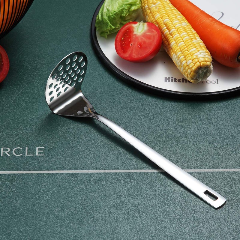 Berglander Stainless Steel Potato Masher, Heavy Duty Metal Potato Ricer, Food Masher Utensil Hand Masher, Vegetables Fruits Versatile Masher, Heat Resistant, Dishwasher Safe, Easy to Clean - Image 2