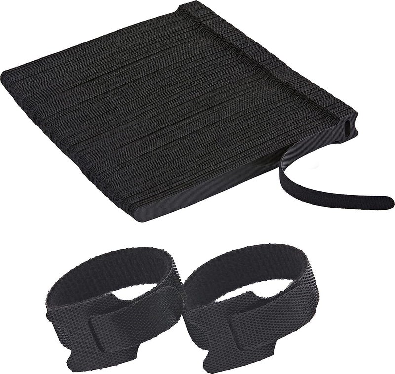 INOVERA (LABEL) 500 Pieces Cable Organizer Hook & Loop Tape - Wire/Cord Holder Management Strap - Reusable Hook & Loop Ties for PC, TV, Desk, WFH Accessories (Black) - Image 1