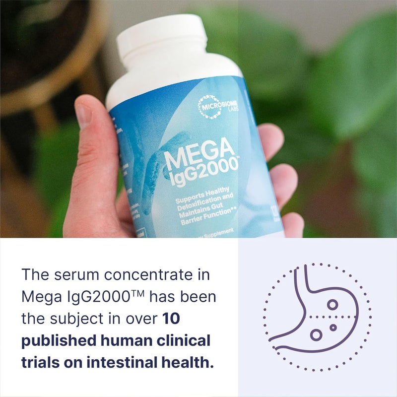 Microbiome Labs مسحوق ميغا IgG2000 لصحة الأمعاء للنساء والرجال والأطفال 2  مكمل المناعة IgG لدعم صحة الجهاز الهضمي  بديل مكمل الكولستروم البقري خالي من الألبان 21 أونصة - Image 4