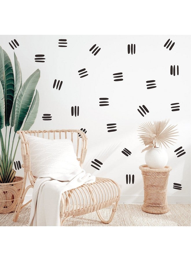Easma Line Wall Decals Modern Wall Stickers Black Vinyl Stickers For Wall Removable Peel And Stick Wall Decals Irregular Stripe Wall Sticker For Nursery Kids Room Living Room Bedroom Office Terracotta Decor - Image 3