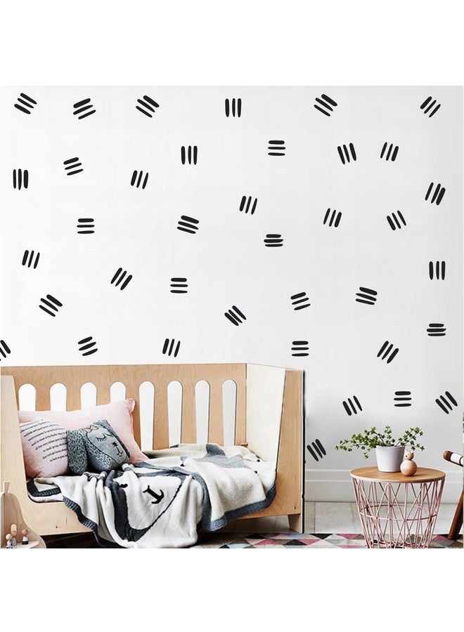 Easma Line Wall Decals Modern Wall Stickers Black Vinyl Stickers For Wall Removable Peel And Stick Wall Decals Irregular Stripe Wall Sticker For Nursery Kids Room Living Room Bedroom Office Terracotta Decor - Image 2