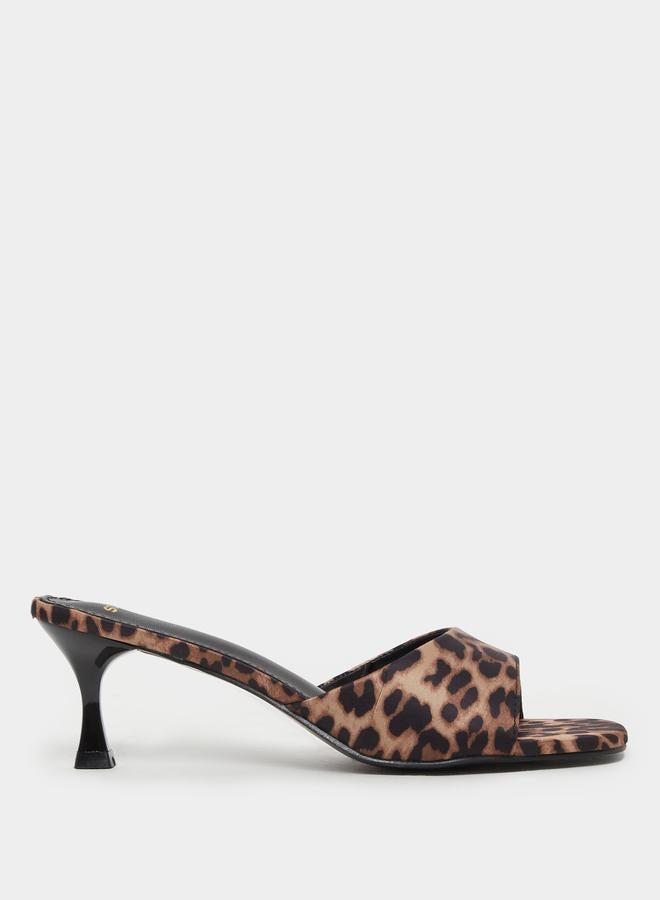 Styli Styli Animal Print Stiletto Heel Sandals  - Image 1
