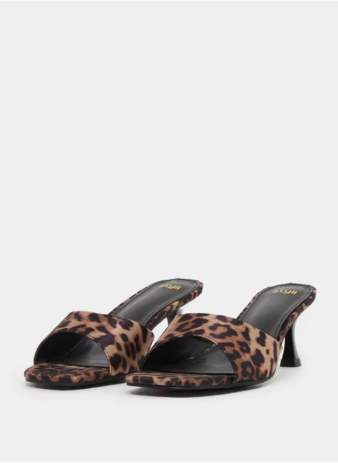 ستايلي Styli Animal Print Stiletto Heel Sandals