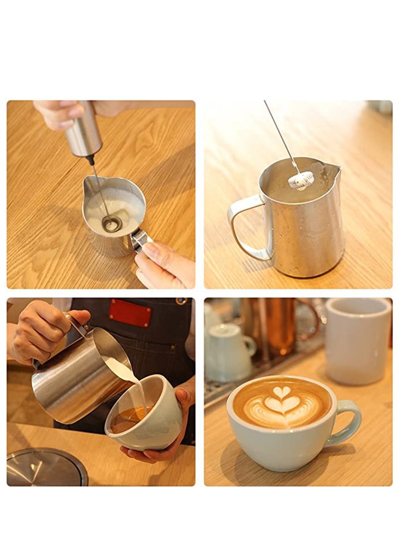 KASTWAVE Milk Frother Handheld Coffee Frother Double Powerful Electric Foam Maker Beater with Additional Single Spring Whisk Head, Stainless Steel  - Image 4