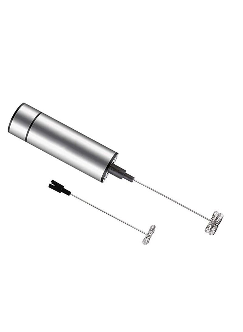 KASTWAVE Milk Frother Handheld Coffee Frother Double Powerful Electric Foam Maker Beater with Additional Single Spring Whisk Head, Stainless Steel  - Image 1