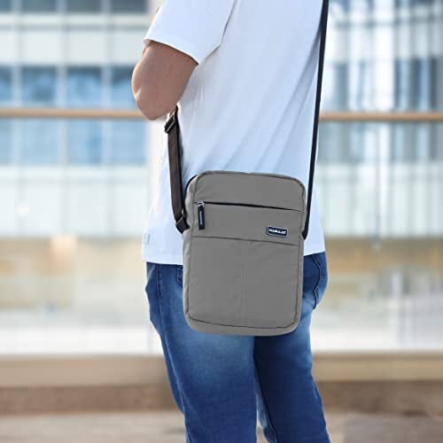 NABAAT Nylon Stylish Side Bag for Men Crossbody Sling Messenger Tablet Bags for Travel/Office/Business, Grey (SB-ULI-LGR-3) - Image 3