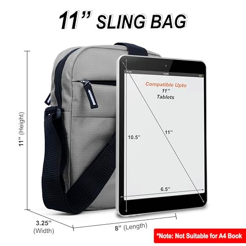 NABAAT Nylon Stylish Side Bag for Men Crossbody Sling Messenger Tablet Bags for Travel/Office/Business, Grey (SB-ULI-LGR-3) - Image 2